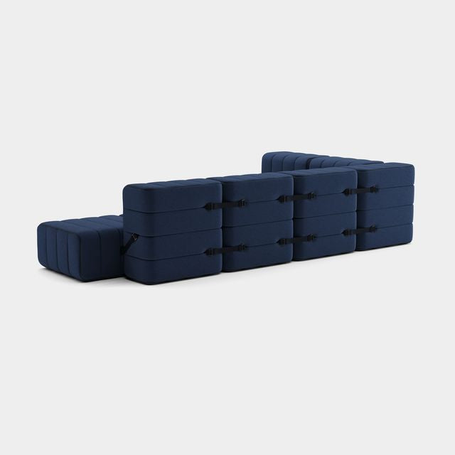 Curt-Set 12 - e.g. Flexible large corner sofa - Jet - 6098 (Dark blue)