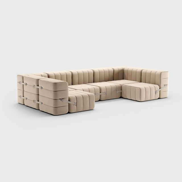 Curt-Set 15 - e.g. Flexible U-shaped sofa - Dama - 0029 (Beige | Grey)