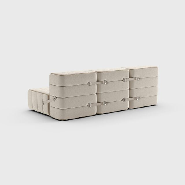 Curt-Set 6 - e.g. Flexible 3-seater - Sera - Calla (White | Beige)