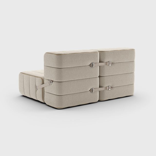 Curt-Set 4 - e.g. Flexible 2-seater - Sera - Calla (White | Beige)