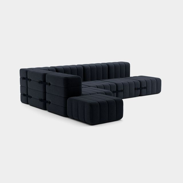 Curt-Set 12 - e.g. Flexible large corner sofa - Jet - 9806 (Dark grey)