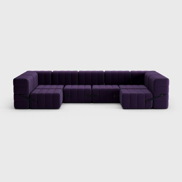 Curt-Set 15 - e.g. Flexible U-shaped sofa - Jet - 9607 (Blue | Purple)