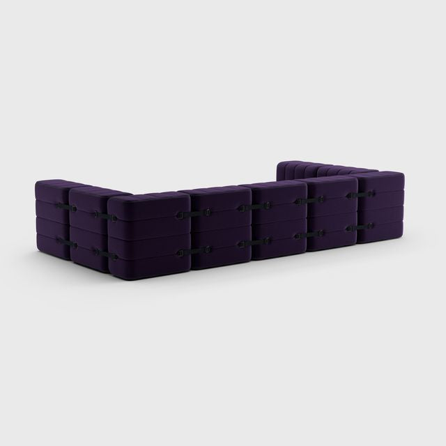 Curt-Set 15 - e.g. Flexible U-shaped sofa - Jet - 9607 (Blue | Purple)