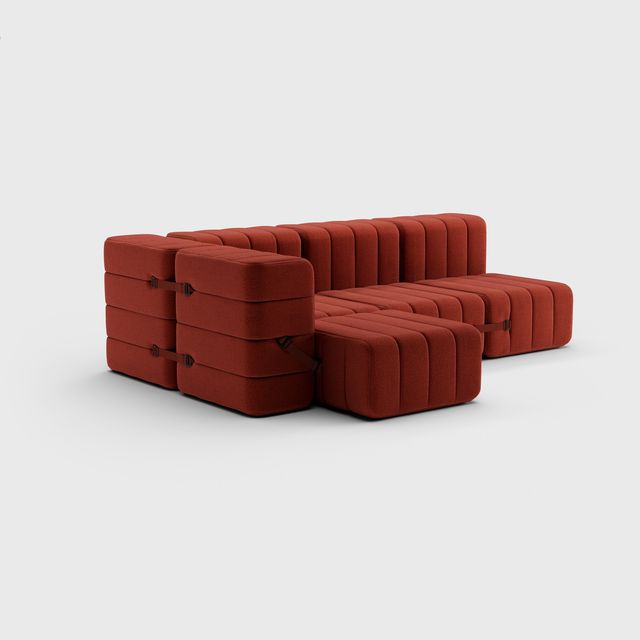 Curt-Set 9 - e.g. Flexible small corner sofa  - Dama - 0058 (Red)