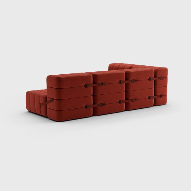 Curt-Set 9 - e.g. Flexible small corner sofa  - Dama - 0058 (Red)