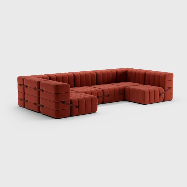 Curt-Set 15 - e.g. Flexible U-shaped sofa - Dama - 0058 (Red)