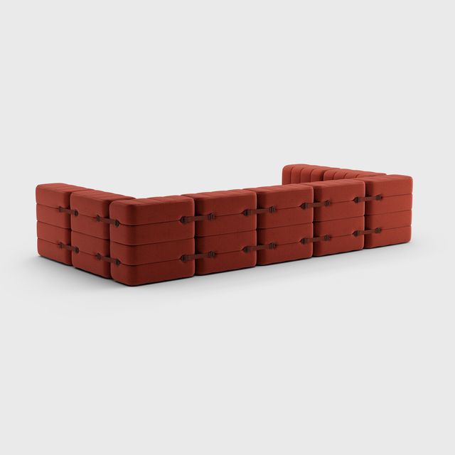 Curt-Set 15 - e.g. Flexible U-shaped sofa - Dama - 0058 (Red)