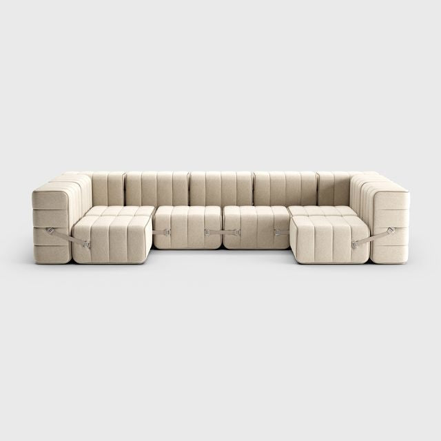 Curt-Set 15 - e.g. Flexible U-shaped sofa - Jet - 9110 (Grey | Beige)