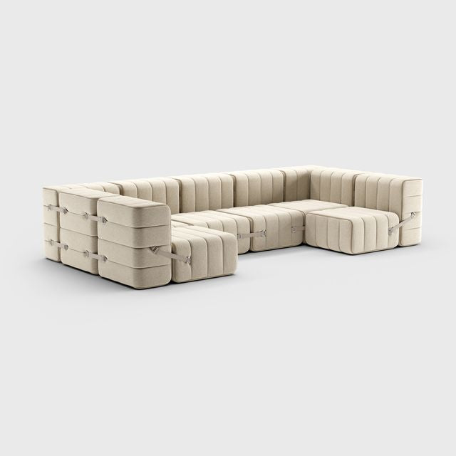 Curt-Set 15 - e.g. Flexible U-shaped sofa - Jet - 9110 (Grey | Beige)