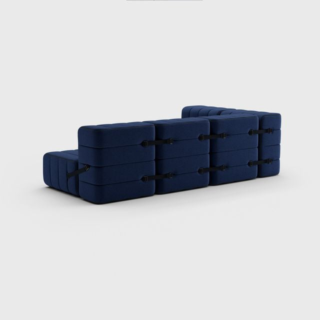 Curt-Set 9 - e.g. Flexible small corner sofa  - Jet - 6098 (Dark blue)