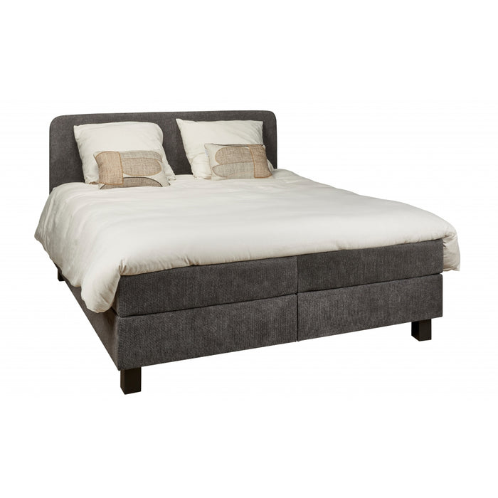 Boxspring Bilbao - Zwart|Antraciet|Grijs - Textiel