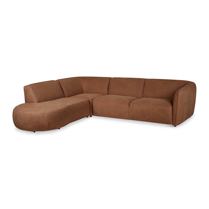by fonQ Soft Hoekbank Links - Open Eind - Micro Chenille - Terra