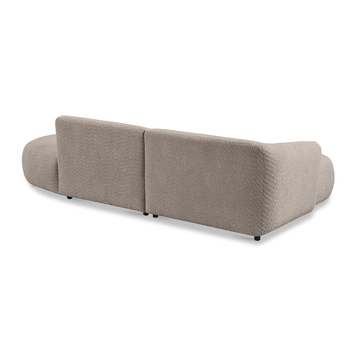 by fonQ Soft Ottomane Bank Rechts - Bouclé - Greige