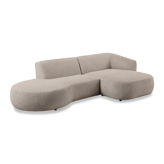 by fonQ Soft Ottomane Bank Links - Bouclé - Greige