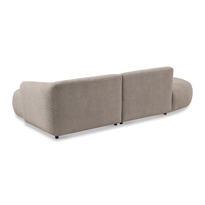 by fonQ Soft Ottomane Bank Links - Bouclé - Greige