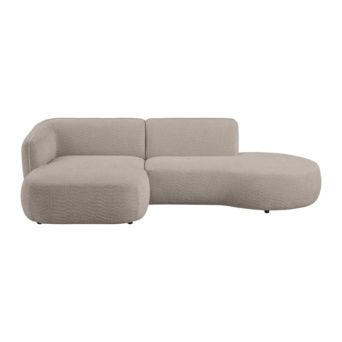 by fonQ Soft Ottomane Bank Rechts - Bouclé - Greige