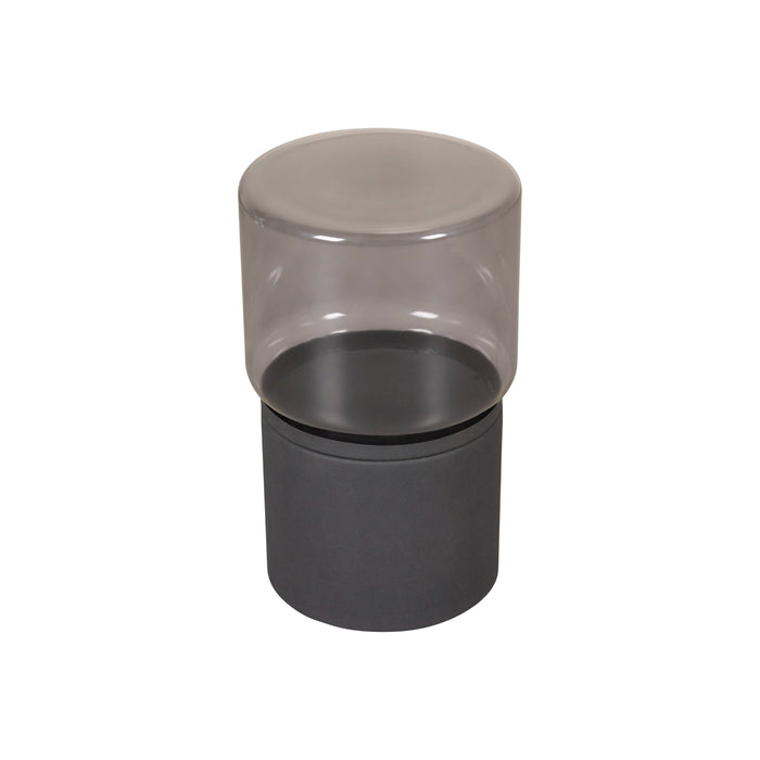 Bijzettafel Sovana - Zwart - Glas - 30x50x30cm (BxHxD)