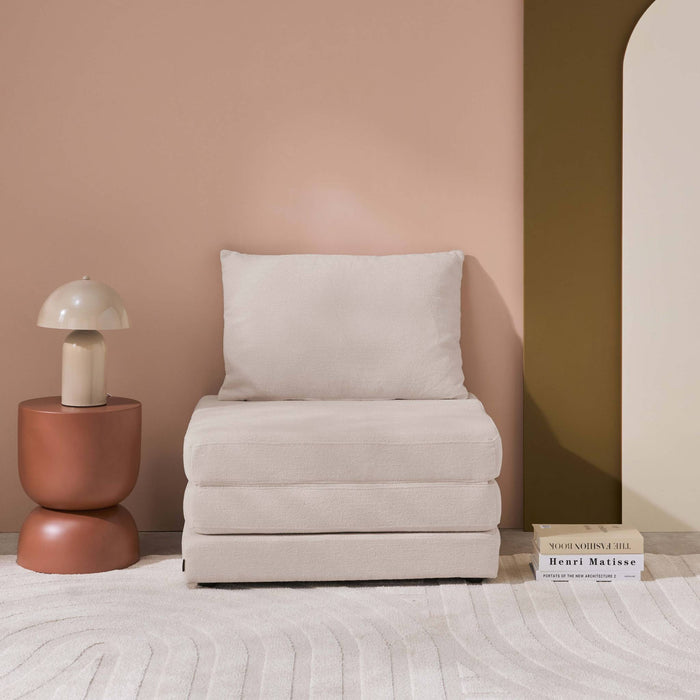 sweeek - Slaapfauteuil convertible chenille stof 1 plaats