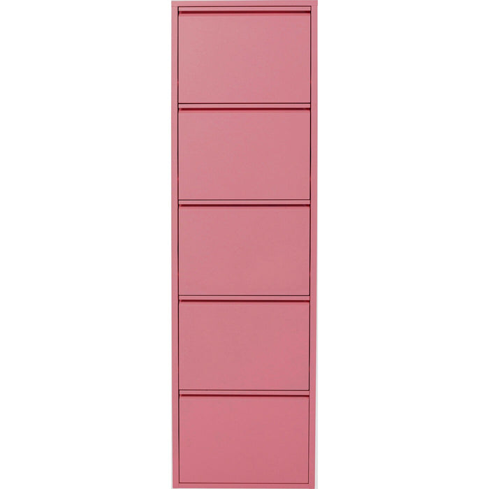 Schoenenkast Caruso roze 5 laden Kare Design