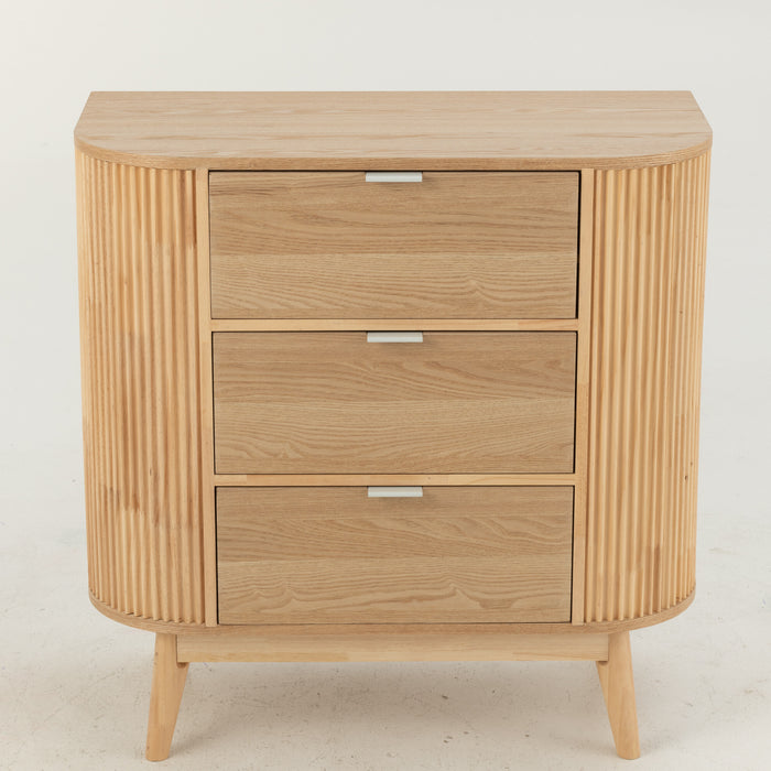 J-Line kast Rond - dennenhout - naturel - large