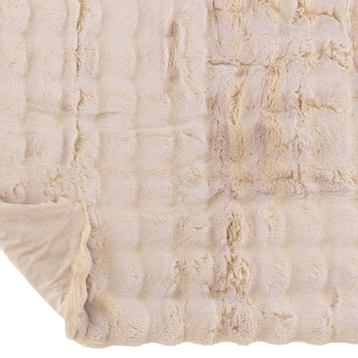 J-Line plaid Wave - polyester - creme - 180 x 130 cm