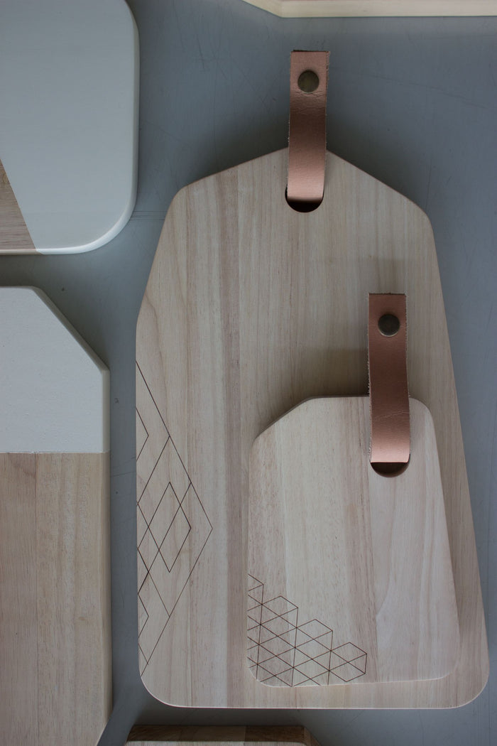TAK Design - Snijplank Organic - Rubberhout met Leer - Tritic - L - TA