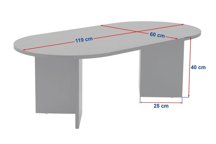 Calicosy - Ovale salontafel B119 cm - IRIS - Travertijneffect