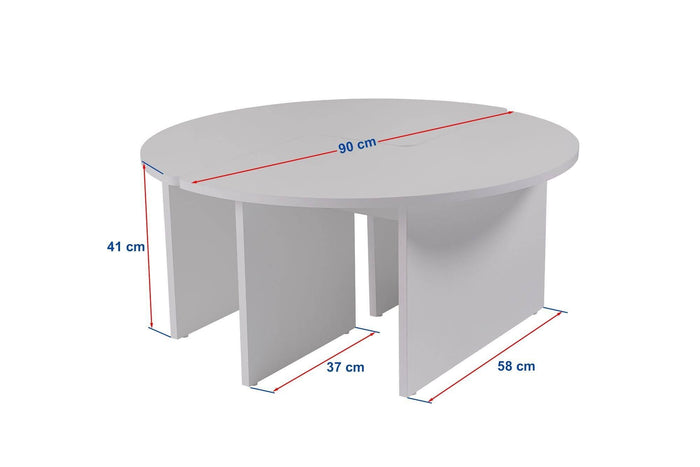Calicosy - Set van 2 Salontafels MOIRA - B90 cm - Travertijneffect