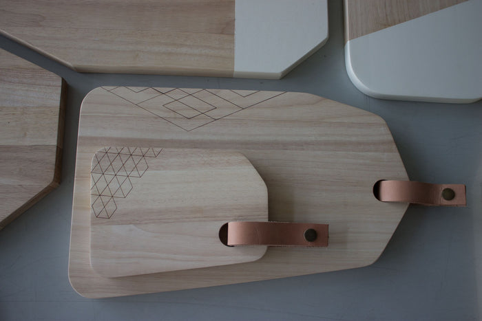 TAK Design - Snijplank Organic - Rubberhout met Leer - Tritic - L - TA
