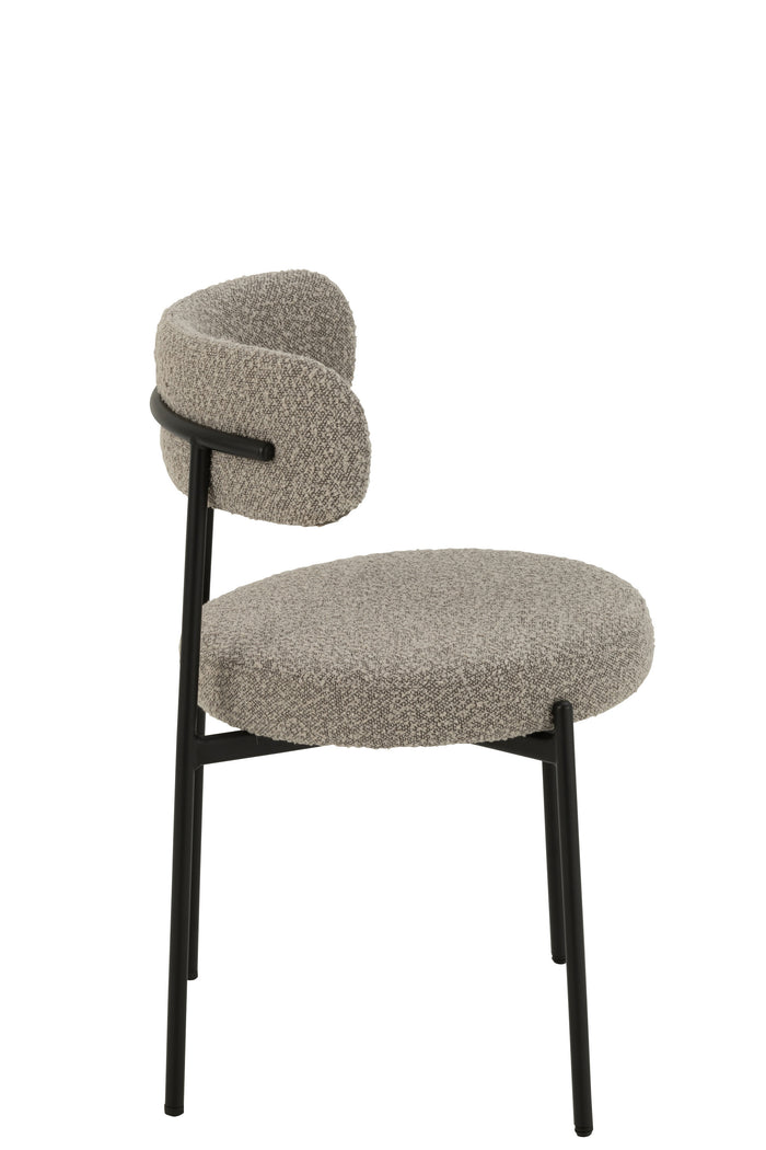 J-Line stoel Bouclé - multiplex|polyester - grijs|zwart