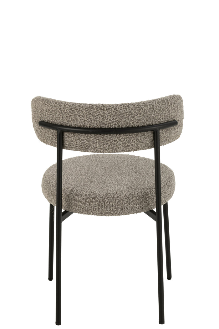 J-Line stoel Bouclé - multiplex|polyester - grijs|zwart