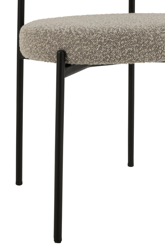 J-Line stoel Bouclé - multiplex|polyester - grijs|zwart