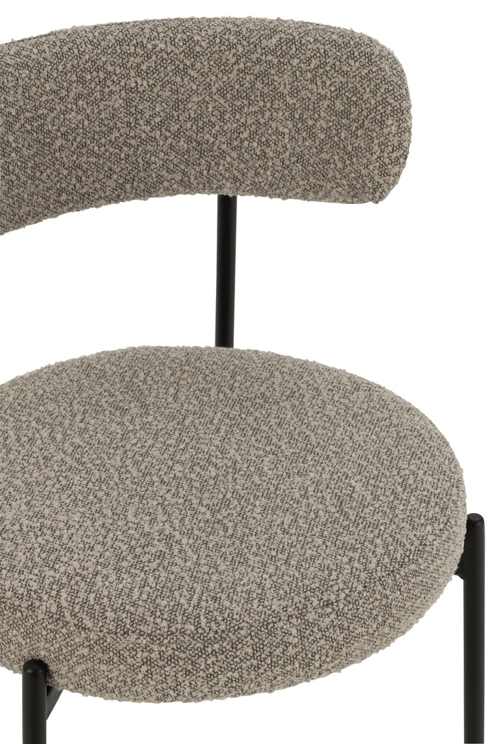 J-Line stoel Bouclé - multiplex|polyester - grijs|zwart