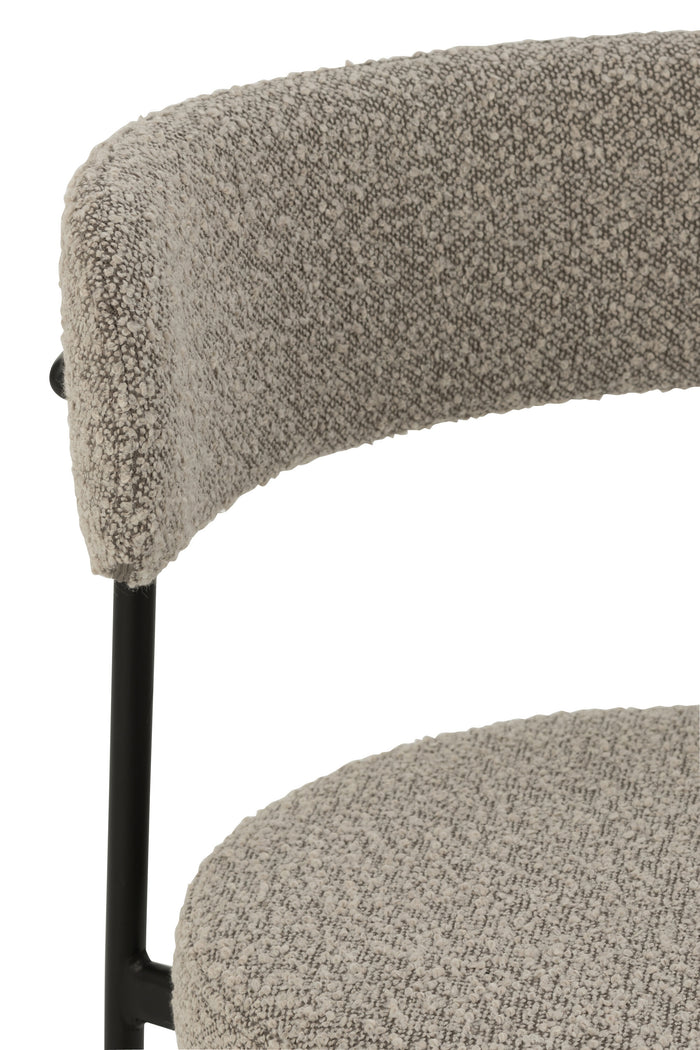 J-Line stoel Bouclé - multiplex|polyester - grijs|zwart