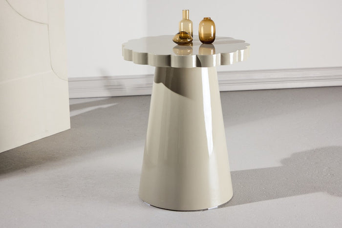 Rebellenclub Aris Bijzettafel - ¿45 cm - Glossy Beige