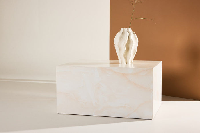 Rebellenclub Tusani Salontafel - 80 x 60 cm - Beige Marmerlook