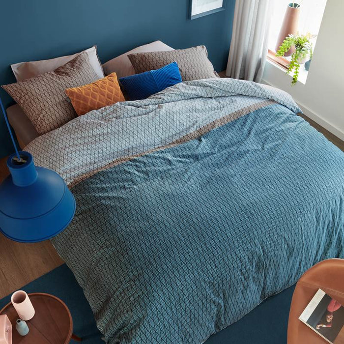 Beddinghouse Leith dekbedovertrek - Blue - Lits-jumeaux (240x200|220