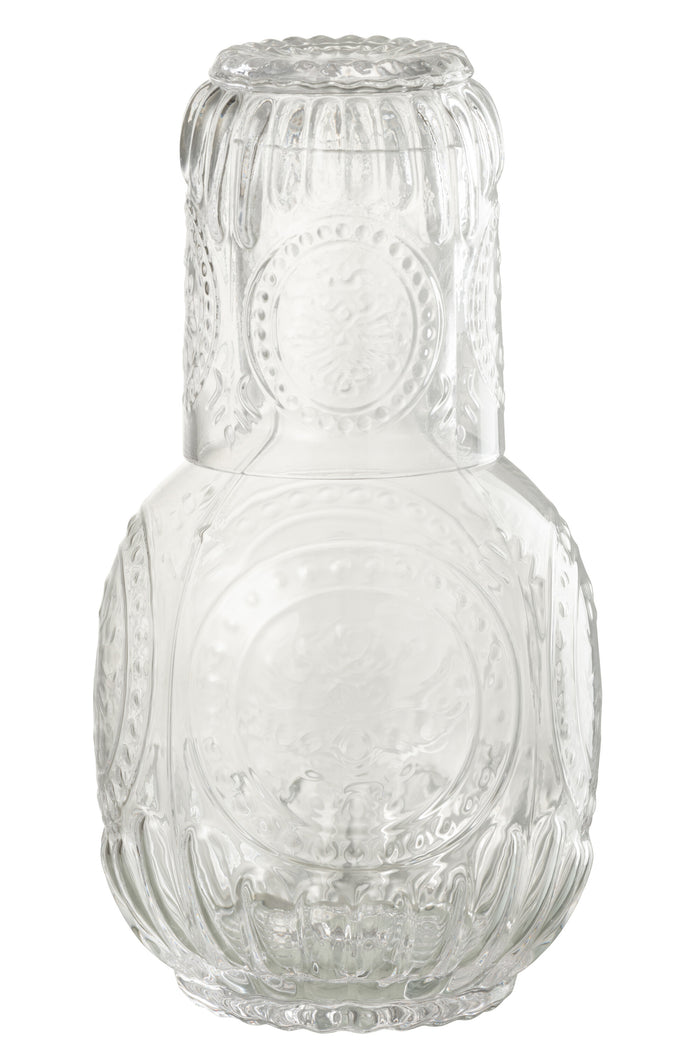 J-Line karaf + glas Maya - glas - transparant