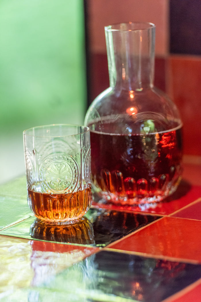 J-Line karaf + glas Maya - glas - transparant