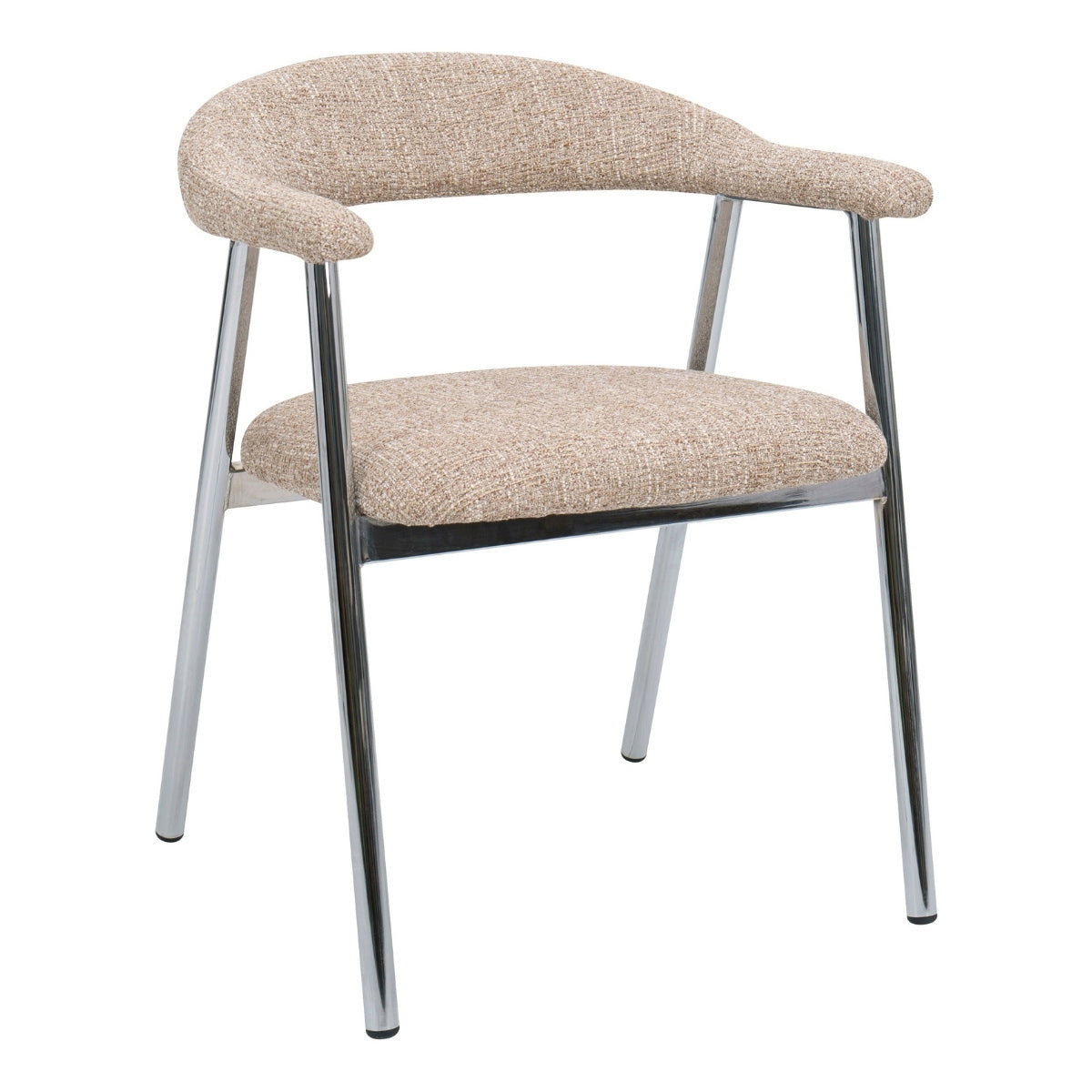 DÉJA Living - Eetkamerstoel - Taupe|Chrome - Sorø - Set van 2