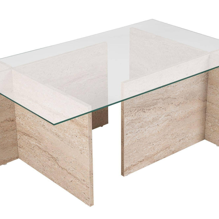 Calicosy - Salontafel met glazen blad L105 cm - NOAH