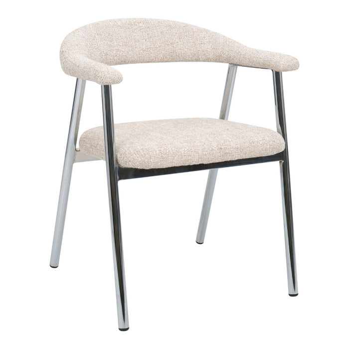 DÉJA Living - Eetkamerstoel - Beige|Chrome - Sorø - Set van 2