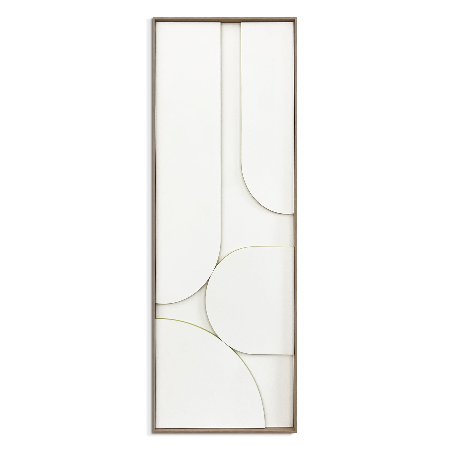 by fonQ Raised Abstraction Schilderij - Balanced - 40 x 118 cm - Lime / Eiken