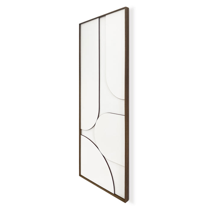 by fonQ Raised Abstraction Schilderij - Balanced - 40 x 118 cm - Bordeaux / Walnoot