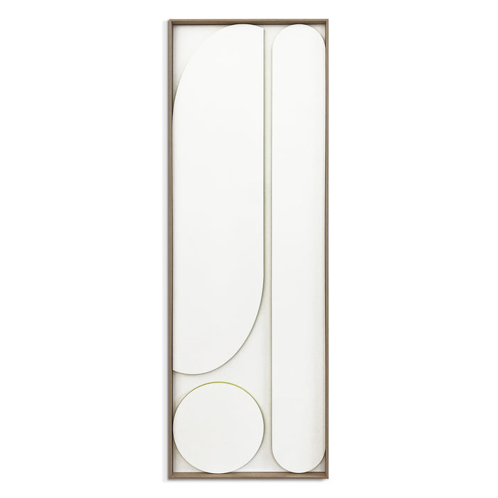 by fonQ Raised Abstraction Schilderij - Harmony - 40 x 118 cm - Lime / Eiken