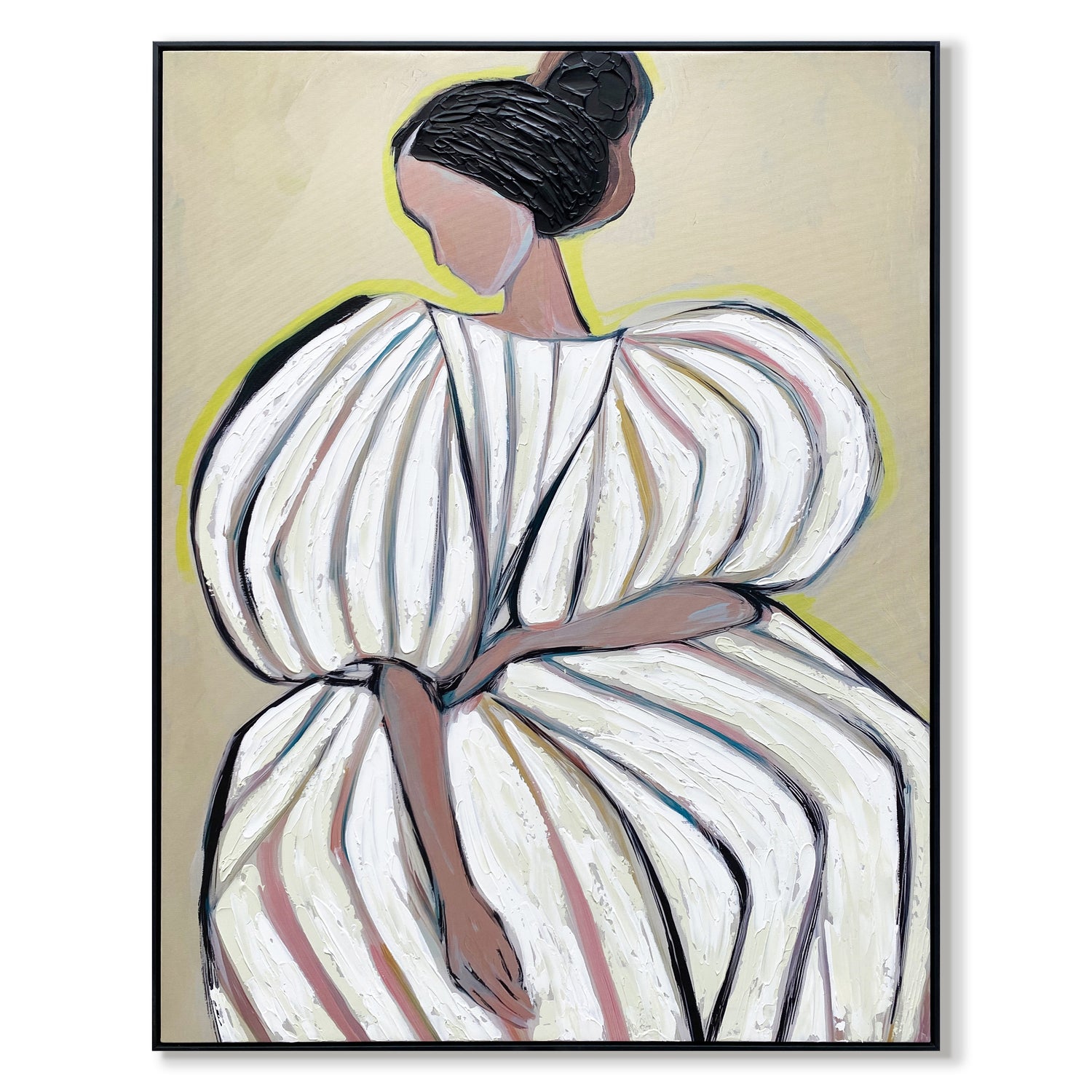 by fonQ Shy Layers Schilderij 78 x 100 cm - Zwart