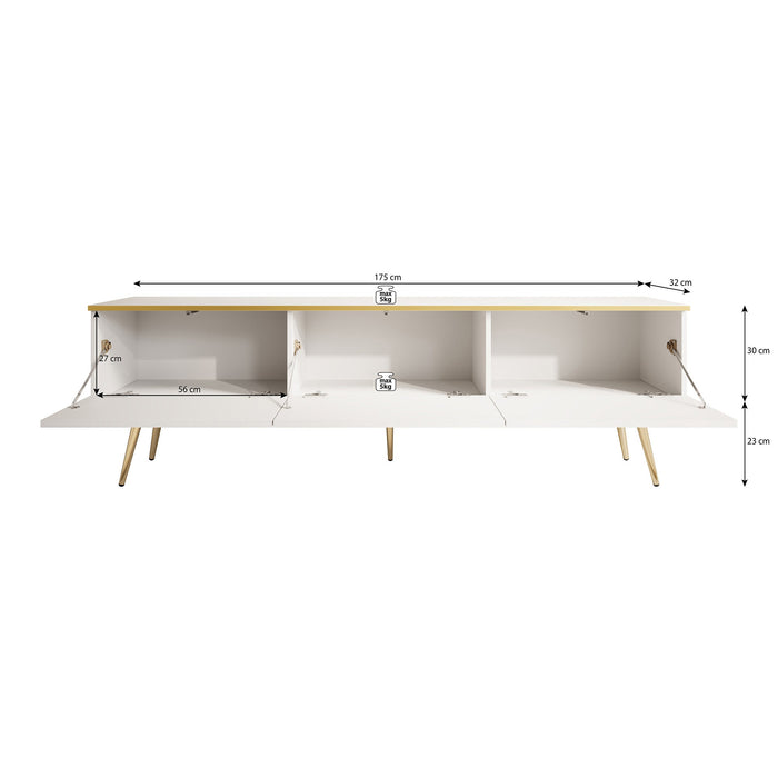 Meubella - TV-Meubel Orleans - Beige - 175 cm - Staand