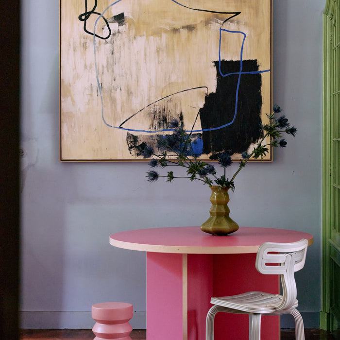 HKliving Stoneware Bijzettafel Ø 23 cm - Rouge