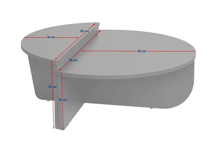 Calicosy - Set van 2 salontafels B90 cm - ORION - Wit Houtlook
