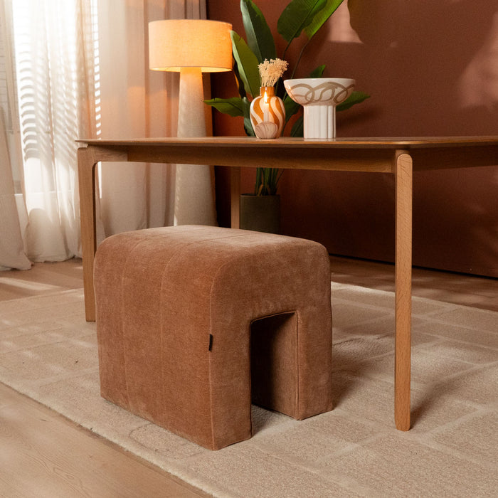 Bronx71 Modulaire hocker Seth chenille terracotta